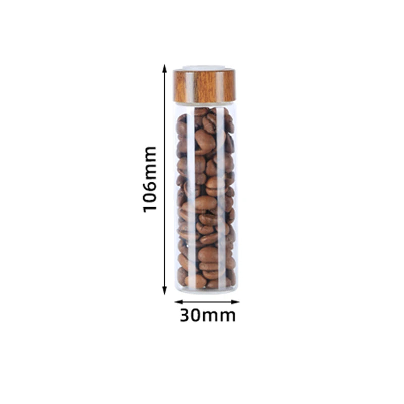 Dimensions tube verre individuel pour grains de café