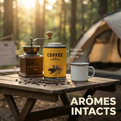Boîte Café Hermétique | Valve Dégazage & Design Camping