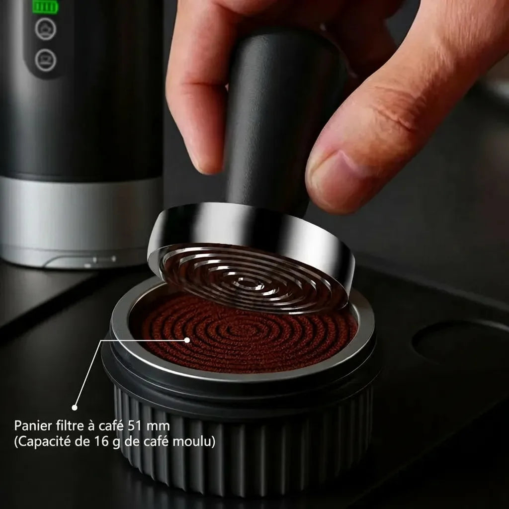 Utilisation tamper sur mouture café dans filtre 51mm
